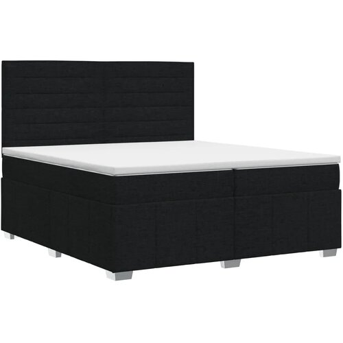  Boxspring krevet s madracem Crna 200 x 200 cm Tkanina - Crna 200 x 200 cm Dizajn linija Slike