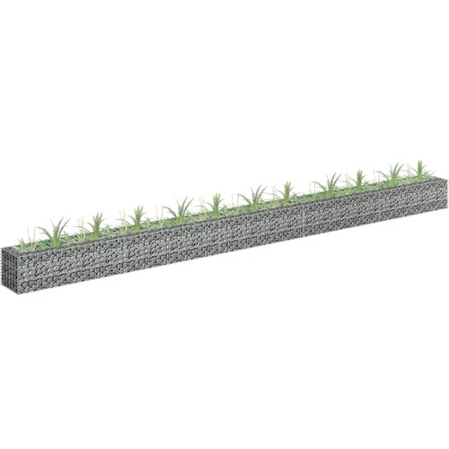 VidaXL Gabionska sadilica od pocinčanog čelika 450 x 30 x 30 cm Slike