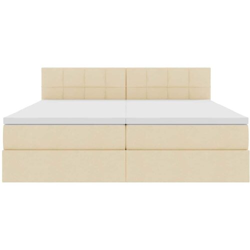  Krevet s od storage s madracem Krema 180 x 200 cm Lažna koža Slike