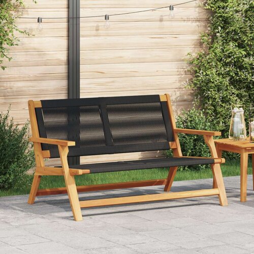  Vrtna klupa Crna 76x122x73 cm Masivno drvo akacija Slike