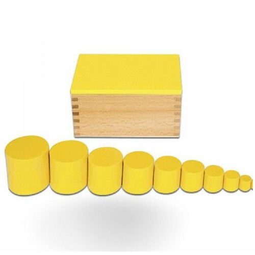 Montesori kutije sa cilindrom žuta Slike