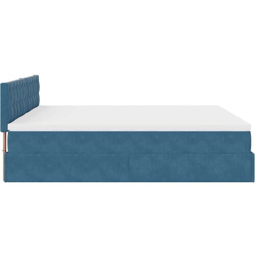 VidaXL Otomanski okvir kreveta s madracima plavi 200x200cm bar&amp;scaron;unasti Slike