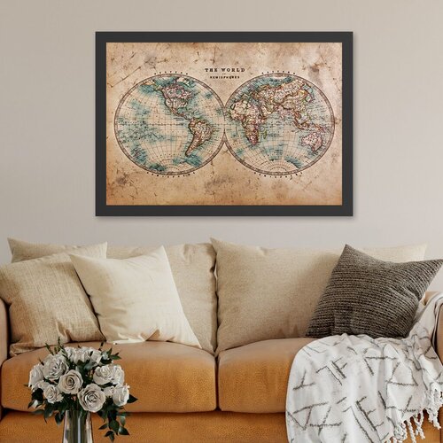 Wallity Uokvirena slika Svijet, 40x55 cm Cene