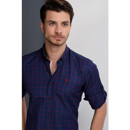 Dewberry G658 MEN'S SHIRT-NAVY-BURGUNDY Cene
