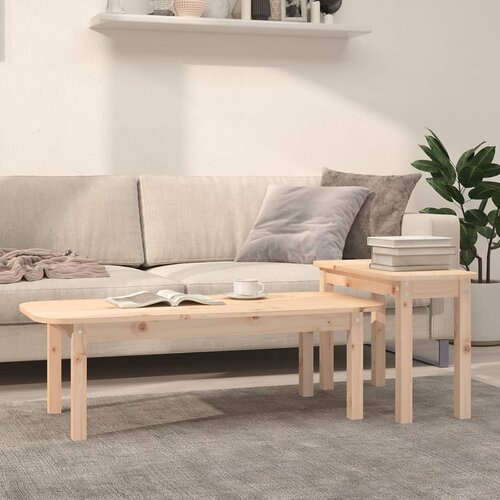 vidaXL 2-dijelni set stolića za kavu od masivne borovine Cijene