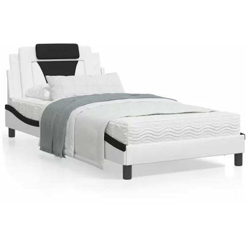  Okvir kreveta LED bijelo-crni 100 x 200 cm od umjetne kože