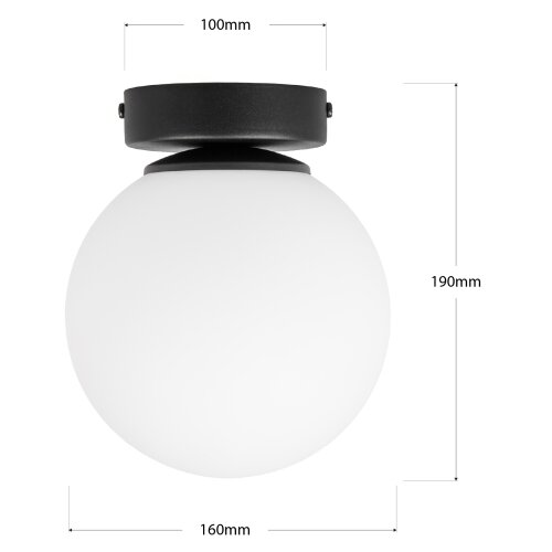  plafonsko svetlo moonlight 1xE27/15W/230V prečnika 16 cm crno Slike