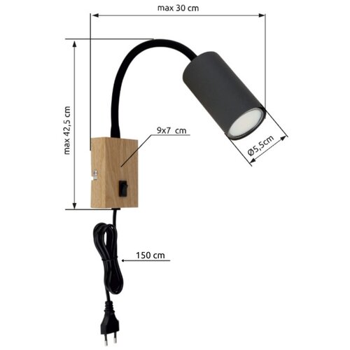 Globo 57911WG - fleksibilna zidna lampa robby 1xGU10/25W/230V siva/braon Slike