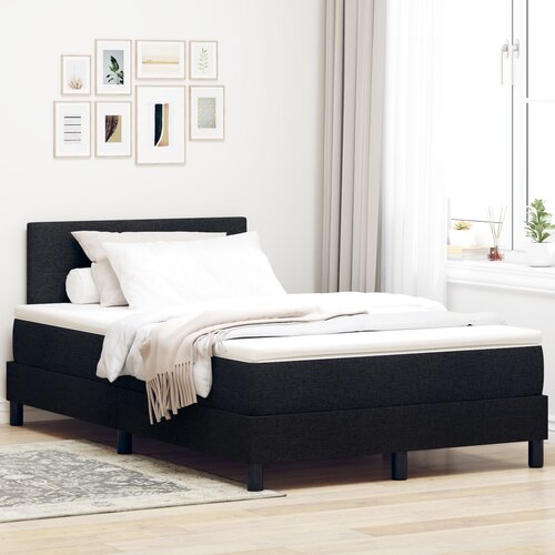 vidaXL okvir kreveta s madracem Crno-bijeli Tkanina 120 x 200 cm Cijene