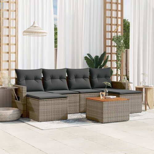 vidaXL 7-dijelni set vrtnih sofa sivi od poliratana Cijene