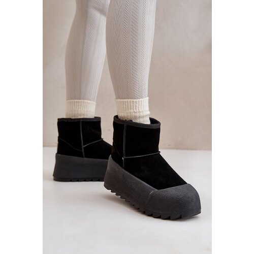 Big Star Insulated suede snow boots on the platform black Cene