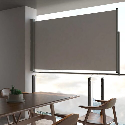 vidaXL Uvlačiva bočna tenda za terasu 140 x 300 cm siva Cijene
