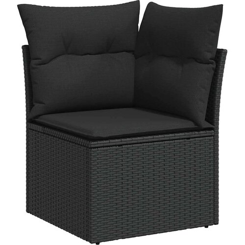 VidaXL 8-dijelni set vrtnih sofa od poliratana s jastucima crni Slike