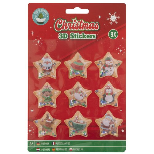 Mga Entertainment Božična 3D nalepka, paket s 9 kosi, različni - 1 kos Slike