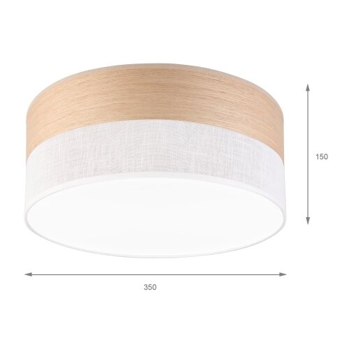  LED stropna svetiljka SIRJA WOOD LED/20W/230V, prečnik 35 cm, bela/hrast Slike