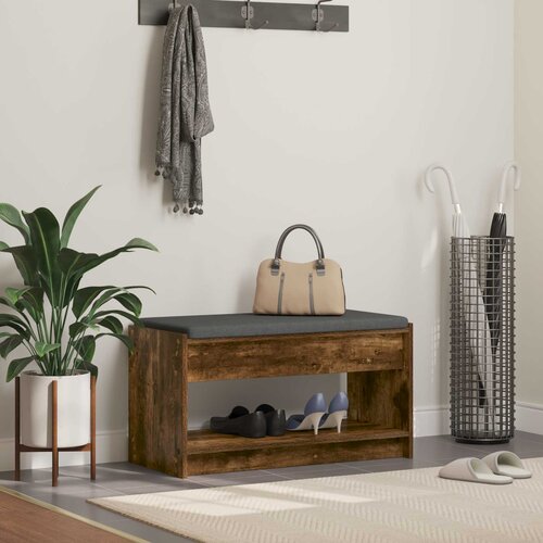  Klupa za hodnik s jastukom Dimljeni Hrast 83 x 38 x 45 cm Cijene