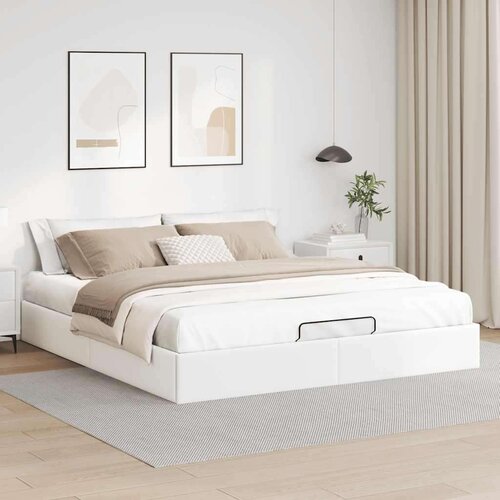 VidaXL okvir kreveta bez madraca bijeli 180x200 cm od umjetne kože Slike