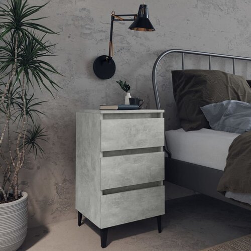 vidaXL noćni ormarić s metalnim nogama boja betona 40 x 35 x 69 cm Cijene