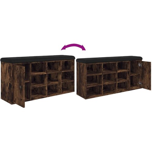  Klupa za cipele boja dimljenog hrasta 102 x 32 x 50 cm drvena Slike