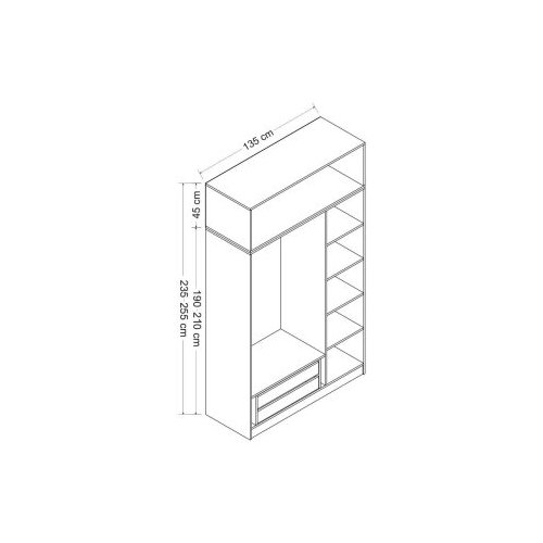 Hanah home Ormarić Minar 135x255x52cm Bijeli Cijene