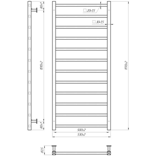  Pe&amp;scaron;kirni radijator za kupatilo INOX TOKIO 233W/230V 117x53 cm nerđajući čelik/crna Slike