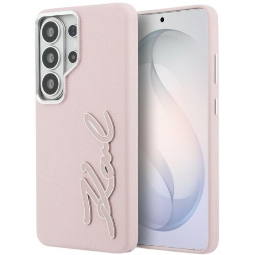 Karl Lagerfeld maska grained signature metal resin logo za samsung S26 ultra/ S948B roze Slike
