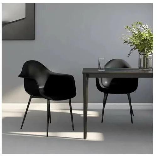  Jedilni stol 2 kosa črne barve PP