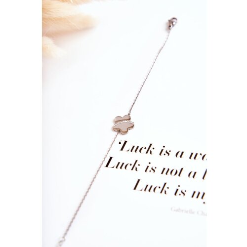 Kesi Bracelet On A Thin Chain With A Large Flower Silver Slike