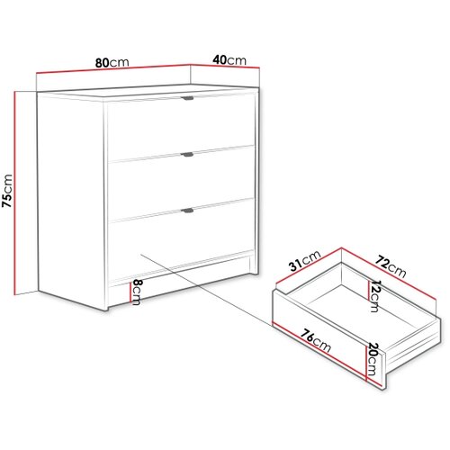  Komoda TIRENO 75x80 cm bež Slike