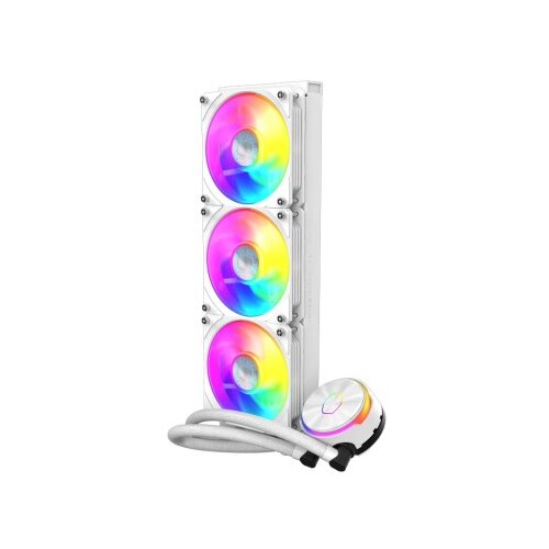 Cooler Master Komplet za tekočinsko hlajenje AIO Liquid Liquid PL360 Flux, 360mm, ARGB, bel Cene
