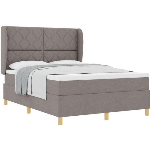 VidaXL Box Spring postelja z vzmetnico Taupe 140x200 cm Tkanina, (22053022) Slike