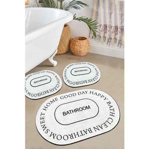  Baindos - Ecru Ecru Bathmat Set (3 Pieces) Cene