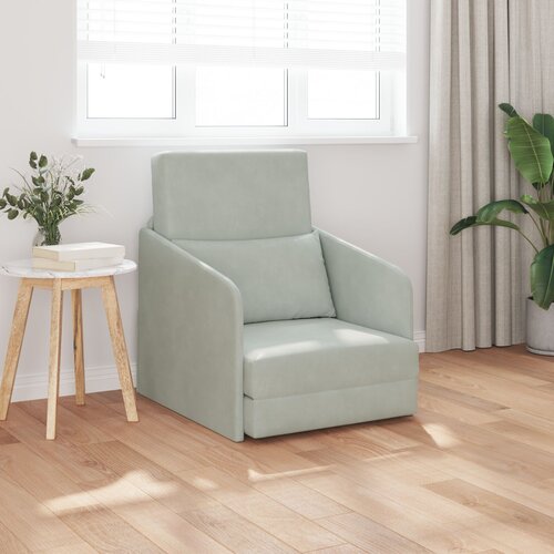 VidaXL podna sofa krevet 2-u-1 svjetlosiva 65x80x83 cm bar&amp;scaron;un Slike