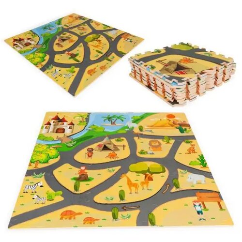 ECO TOYS Podloga za igru za decu SAFARI PUZZLE 9 ELEMENATA 93X93CM Cene