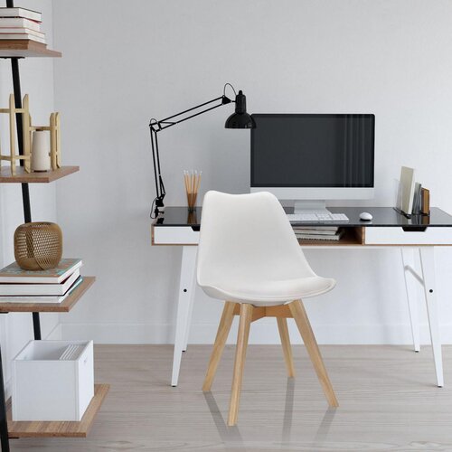 MID.YOU Set Stolov Scandi, Bela, Bukev, 4-Delni Slike
