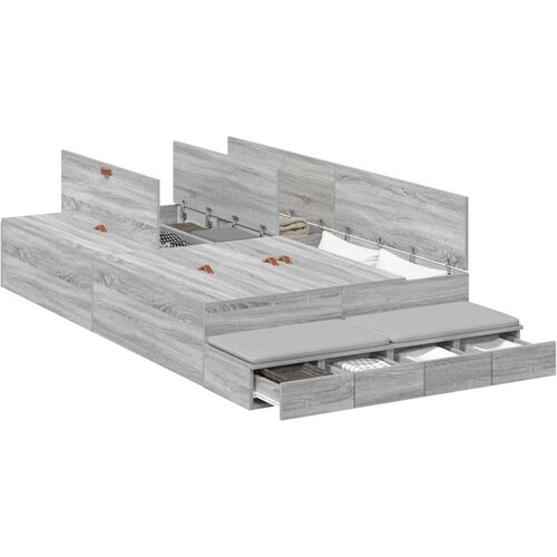 Postelja z dodatnim prostorom za shranjevanje Siva sonoma, (5000069758) Cene