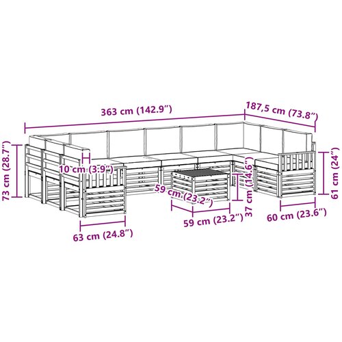  Set vanjskih sofa 8 kom. Bijela i Krem Poliester Slike