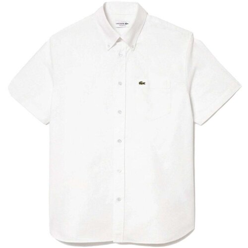 Lacoste Regular Fit Short Sleeved Oxford Shirt White Bijela Slike