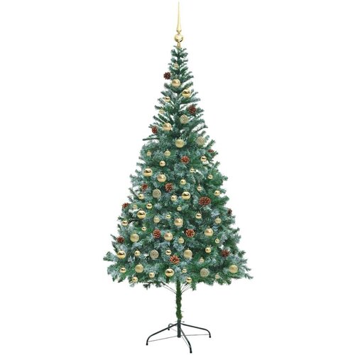 VidaXL Umjetno božićno drvce s stalakom Zelena 210 cm PVC i čelik Slike