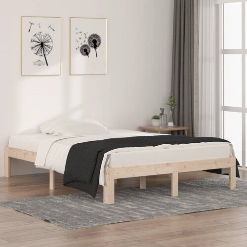 VidaXL Okvir za krevet od masivnog drva 135 x 190 cm 4FT6 bračni Slike
