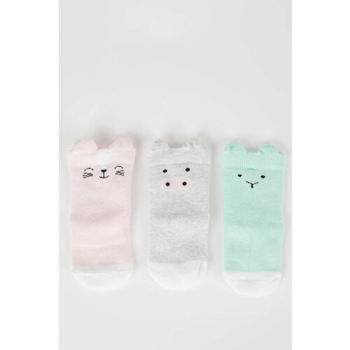 Defacto Baby Girl 3 Piece Cotton Long Socks Slike