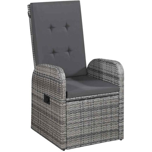  7-dijelni vrtni blagovaonski set s jastucima sivi Siva Dužina stola 140 cm Slike