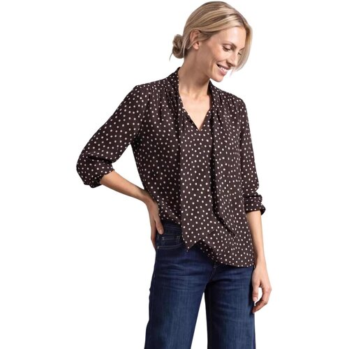 Street One Topi &amp;amp; Bluze Printed Blouse W Tie Detail 346860 Kostanjeva Slike