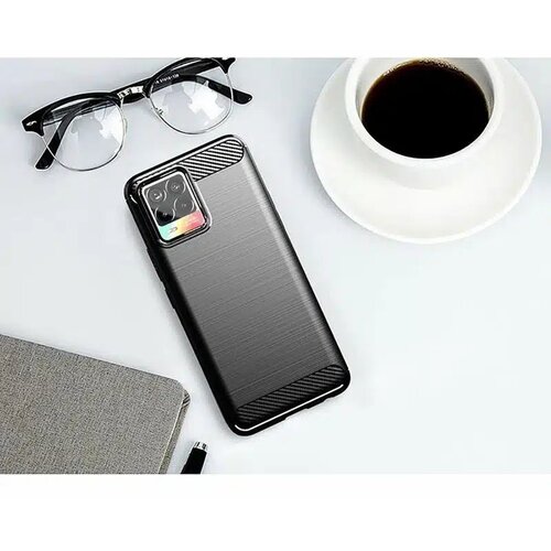 Techsuit Carbon Silicone maska za Realme 8 4G / 8 Pro 4G &amp;ndash; crna Slike