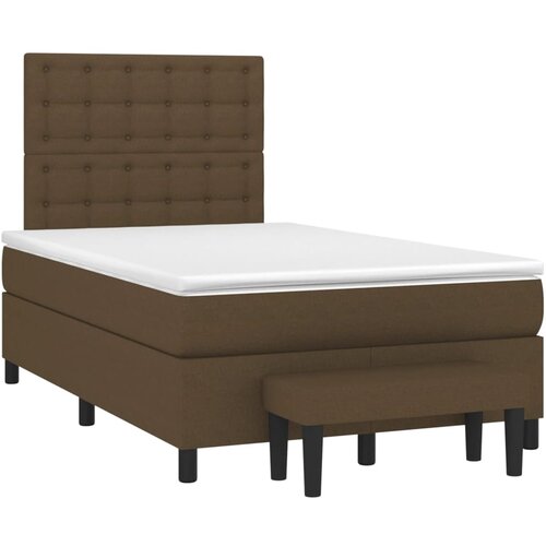 vidaXL Krevet box spring s madracem tamnosmeđi 120 x 190 cm od tkanine Cene