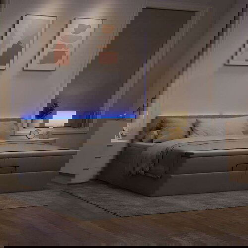  Otomanski okvir kreveta s madracima smeđesivi 200x200cm tkanine Cene