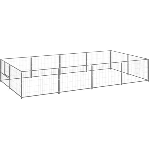  Kavez za pse srebrni 8 m&amp;sup2; čelični Slike