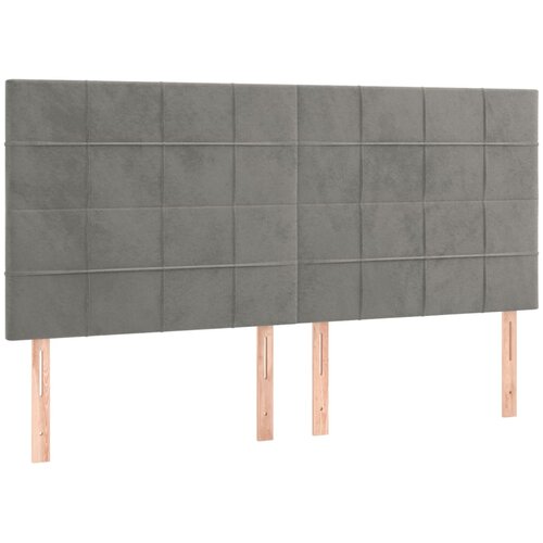 Maison Chic Posteljno vzglavje - Vzglavna omarica 4 kosa svetlo siv 100x5x78/88 cm žamet, (22078012) Cene