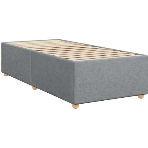VidaXL Okvir kreveta s oprugama i madrac svjetlosivi 80x200cm tkanina Slike