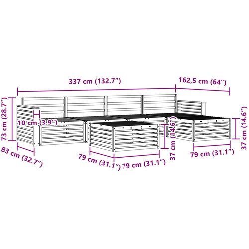  Set vanjskih sofa 6 kom. Prirodna Čvrsto drvo akacije Slike